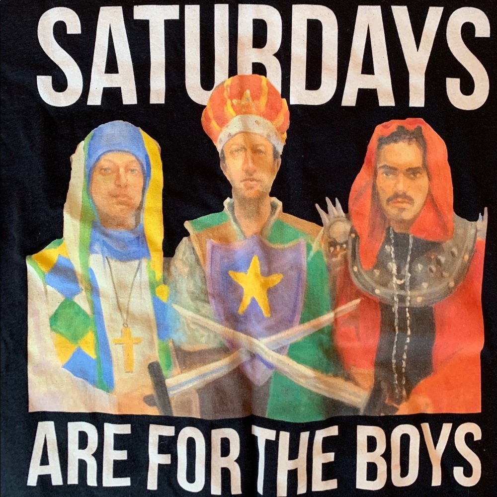 Unisex black “Saturday’s are for the boys” t-shirt